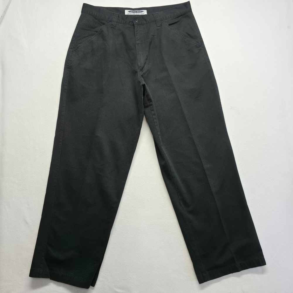 Vintage Men's 90s/Y2K Anchor Blue Beyond Baggy Black Chino Pants Size 38x32